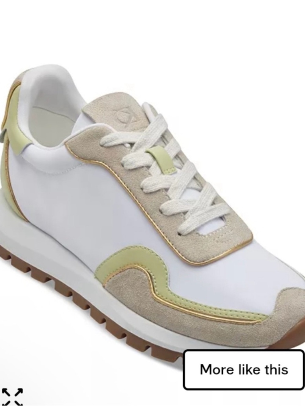 DKNY Donna Karan White & Light Green Women's Fashion Sneaker
